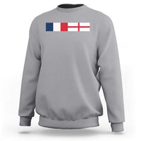 France England Dual Flag Graphic Sweatshirt Anglo English French Heritage Mixed Roots Pride Match Day