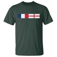 France England Dual Flag Graphic T Shirt Anglo English French Heritage Mixed Roots Pride Match Day