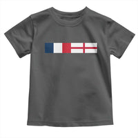 France England Dual Flag Graphic Toddler T Shirt Anglo English French Heritage Mixed Roots Pride Match Day