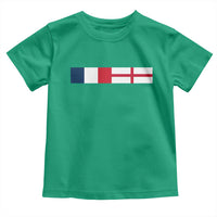 France England Dual Flag Graphic Toddler T Shirt Anglo English French Heritage Mixed Roots Pride Match Day
