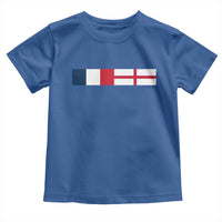 France England Dual Flag Graphic Toddler T Shirt Anglo English French Heritage Mixed Roots Pride Match Day