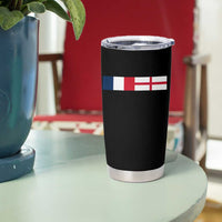 France England Dual Flag Graphic Tumbler Cup Anglo English French Heritage Mixed Roots Pride Match Day