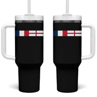 France England Dual Flag Graphic Tumbler With Handle Anglo English French Heritage Mixed Roots Pride Match Day