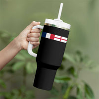 France England Dual Flag Graphic Tumbler With Handle Anglo English French Heritage Mixed Roots Pride Match Day