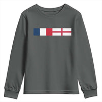 France England Dual Flag Graphic Youth Sweatshirt Anglo English French Heritage Mixed Roots Pride Match Day