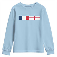 France England Dual Flag Graphic Youth Sweatshirt Anglo English French Heritage Mixed Roots Pride Match Day