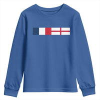 France England Dual Flag Graphic Youth Sweatshirt Anglo English French Heritage Mixed Roots Pride Match Day