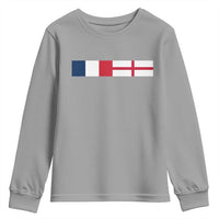 France England Dual Flag Graphic Youth Sweatshirt Anglo English French Heritage Mixed Roots Pride Match Day