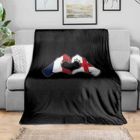 Proud Fance England Heritage Hand Heart Graphic Throw Blanket French English Anglo Roots Cross Border Love Unity
