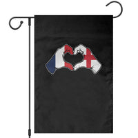 Proud Fance England Heritage Hand Heart Graphic Garden Flag French English Anglo Roots Cross Border Love Unity