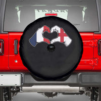 Proud Fance England Heritage Hand Heart Graphic Spare Tire Cover French English Anglo Roots Cross Border Love Unity