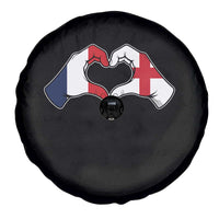 Proud Fance England Heritage Hand Heart Graphic Spare Tire Cover French English Anglo Roots Cross Border Love Unity
