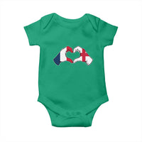Proud Fance England Heritage Hand Heart Graphic Baby Onesie French English Anglo Roots Cross Border Love Unity
