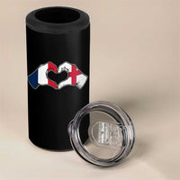 Proud Fance England Heritage Hand Heart Graphic 4 in 1 Can Cooler Tumbler French English Anglo Roots Cross Border Love Unity