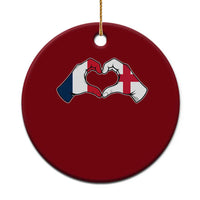 Proud Fance England Heritage Hand Heart Graphic Ceramic Ornament French English Anglo Roots Cross Border Love Unity