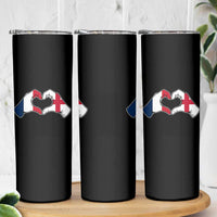 Proud Fance England Heritage Hand Heart Graphic Skinny Tumbler French English Anglo Roots Cross Border Love Unity