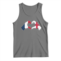 Proud Fance England Heritage Hand Heart Graphic Tank Top French English Anglo Roots Cross Border Love Unity