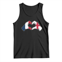 Proud Fance England Heritage Hand Heart Graphic Tank Top French English Anglo Roots Cross Border Love Unity