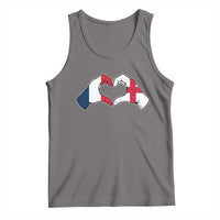 Proud Fance England Heritage Hand Heart Graphic Tank Top French English Anglo Roots Cross Border Love Unity