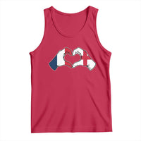 Proud Fance England Heritage Hand Heart Graphic Tank Top French English Anglo Roots Cross Border Love Unity