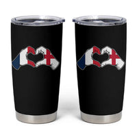 Proud Fance England Heritage Hand Heart Graphic Tumbler Cup French English Anglo Roots Cross Border Love Unity