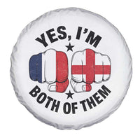 Yes Im Both Of Them France England Flag Fists Graphic Spare Tire Cover French English Anglo Dual Pride Heritage