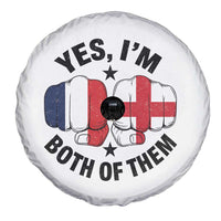 Yes Im Both Of Them France England Flag Fists Graphic Spare Tire Cover French English Anglo Dual Pride Heritage