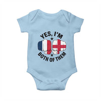Yes Im Both Of Them France England Flag Fists Graphic Baby Onesie French English Anglo Dual Pride Heritage
