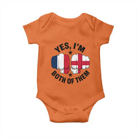 Yes Im Both Of Them France England Flag Fists Graphic Baby Onesie French English Anglo Dual Pride Heritage