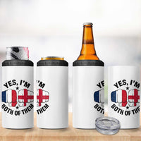Yes Im Both Of Them France England Flag Fists Graphic 4 in 1 Can Cooler Tumbler French English Anglo Dual Pride Heritage