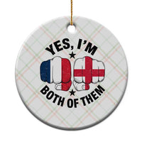 Yes Im Both Of Them France England Flag Fists Graphic Ceramic Ornament French English Anglo Dual Pride Heritage