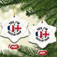 Yes Im Both Of Them France England Flag Fists Graphic Ceramic Ornament French English Anglo Dual Pride Heritage