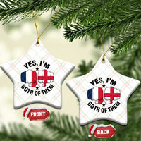 Yes Im Both Of Them France England Flag Fists Graphic Ceramic Ornament French English Anglo Dual Pride Heritage