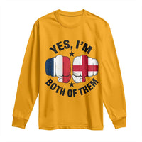 Yes Im Both Of Them France England Flag Fists Graphic Long Sleeve Shirt French English Anglo Dual Pride Heritage