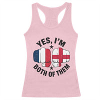 Yes Im Both Of Them France England Flag Fists Graphic Racerback Tank Top French English Anglo Dual Pride Heritage