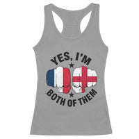 Yes Im Both Of Them France England Flag Fists Graphic Racerback Tank Top French English Anglo Dual Pride Heritage