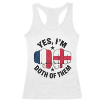 Yes Im Both Of Them France England Flag Fists Graphic Racerback Tank Top French English Anglo Dual Pride Heritage