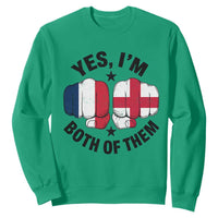 Yes Im Both Of Them France England Flag Fists Graphic Sweatshirt French English Anglo Dual Pride Heritage