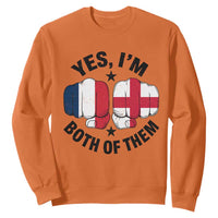 Yes Im Both Of Them France England Flag Fists Graphic Sweatshirt French English Anglo Dual Pride Heritage
