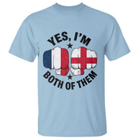 Yes Im Both Of Them France England Flag Fists Graphic T Shirt French English Anglo Dual Pride Heritage