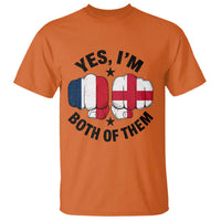Yes Im Both Of Them France England Flag Fists Graphic T Shirt French English Anglo Dual Pride Heritage