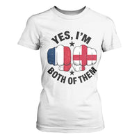 Yes Im Both Of Them France England Flag Fists Graphic T Shirt For Women French English Anglo Dual Pride Heritage