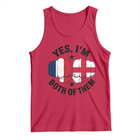 Yes Im Both Of Them France England Flag Fists Graphic Tank Top French English Anglo Dual Pride Heritage