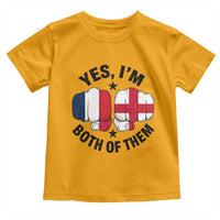 Yes Im Both Of Them France England Flag Fists Graphic Toddler T Shirt French English Anglo Dual Pride Heritage