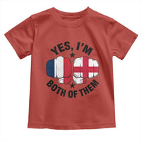 Yes Im Both Of Them France England Flag Fists Graphic Toddler T Shirt French English Anglo Dual Pride Heritage