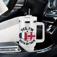 Yes Im Both Of Them France England Flag Fists Graphic Tumbler With Handle French English Anglo Dual Pride Heritage