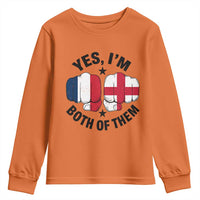 Yes Im Both Of Them France England Flag Fists Graphic Youth Sweatshirt French English Anglo Dual Pride Heritage
