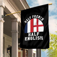 Half French Half English Split Flag Graphic Garden Flag Patriotic Anglo England France Dual Heritage DNA Ancestry