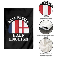Half French Half English Split Flag Graphic Garden Flag Patriotic Anglo England France Dual Heritage DNA Ancestry