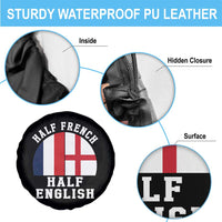 Half French Half English Split Flag Graphic Spare Tire Cover Patriotic Anglo England France Dual Heritage DNA Ancestry